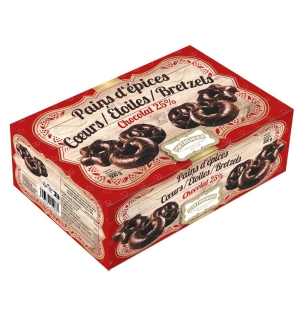 Coeurs/étoiles/bretzels chocolat noir 500gr