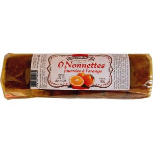 Nonnettes au miel fourrées à l'orange 150gr x6